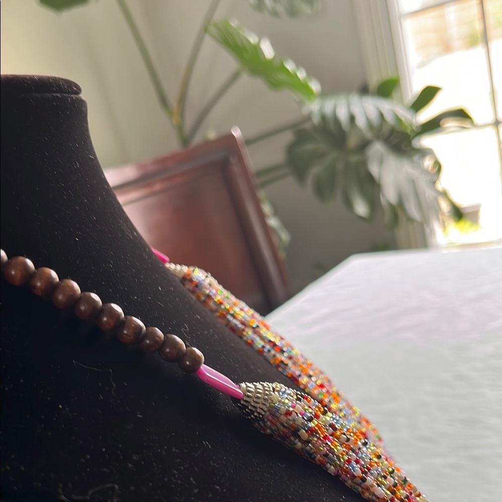 Multicolor Beaded Necklace - Picture 3 of 5